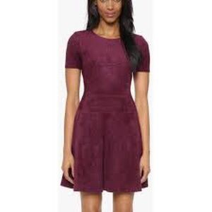 BCBGMaxAzria | Faux Suede Darra Midi Dress in Bordeaux